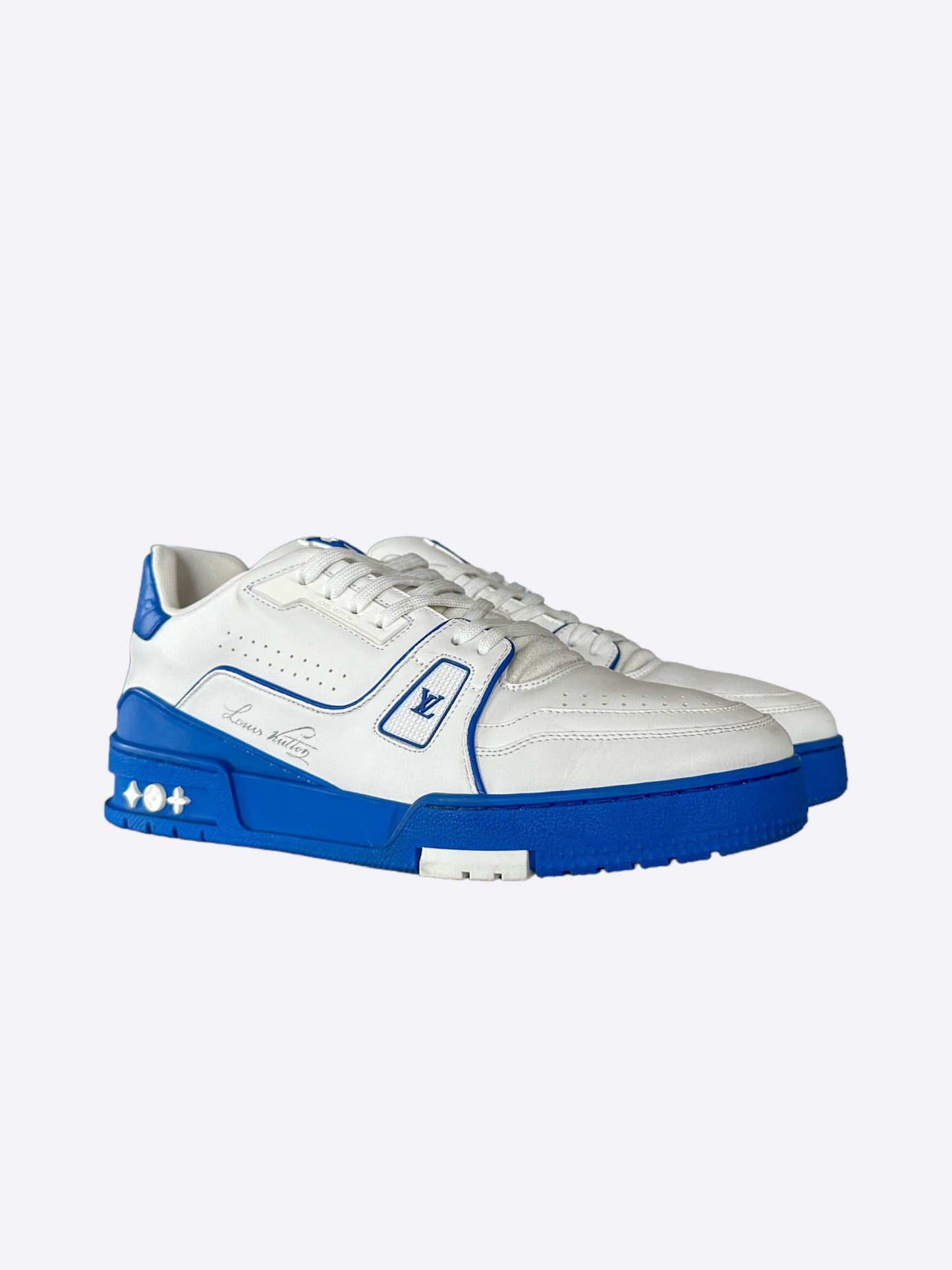 Louis Vuitton White & Blue Trainers