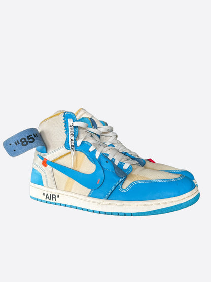 Nike Off-White Blue UNC Jordan 1 Hightop Sneakers