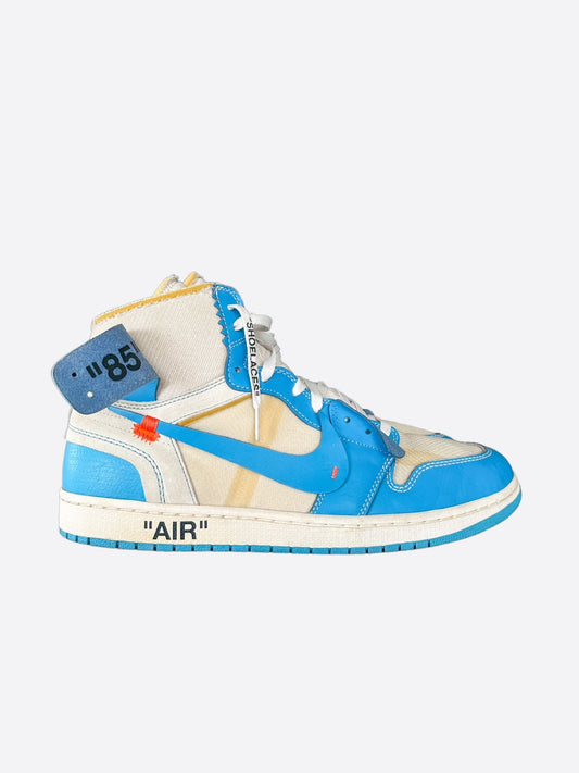 Nike Off-White Blue UNC Jordan 1 Hightop Sneakers