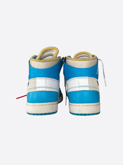 Nike Off-White Blue UNC Jordan 1 Hightop Sneakers