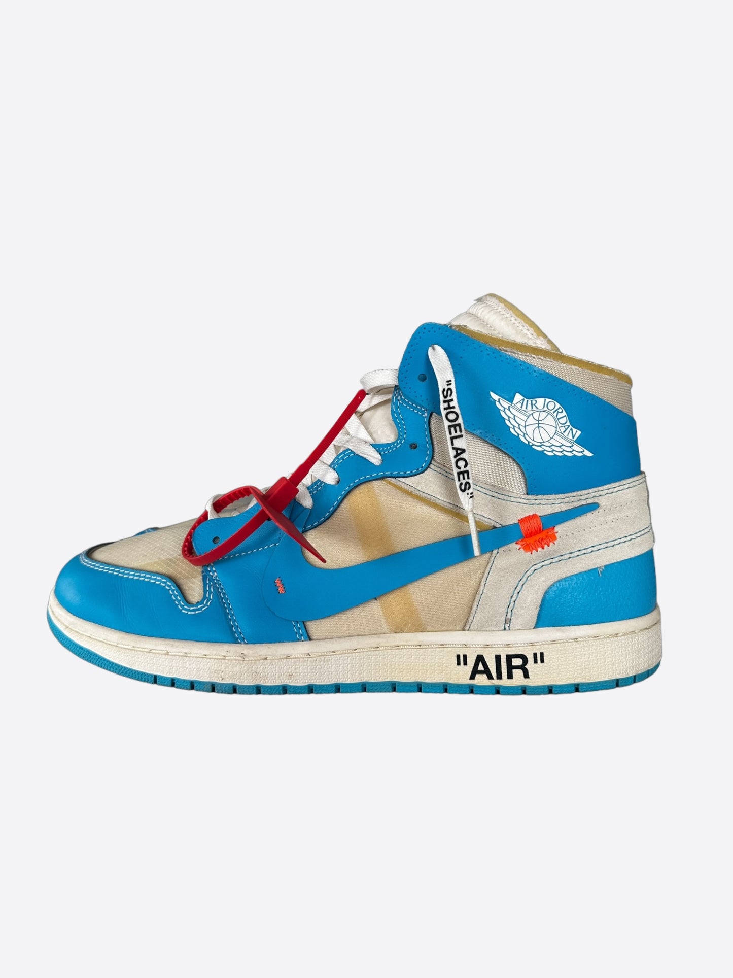 Nike Off-White Blue UNC Jordan 1 Hightop Sneakers