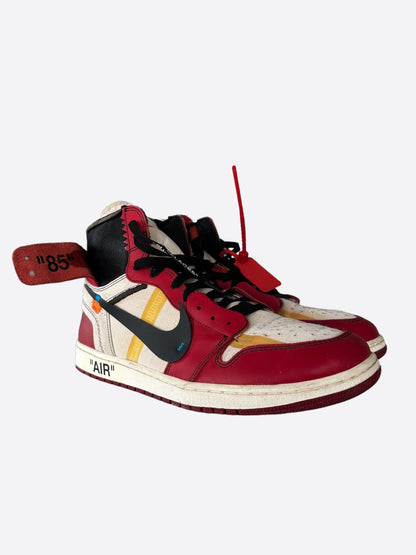 Nike Off-White Red Chicago Jordan 1 Hightop Sneakers