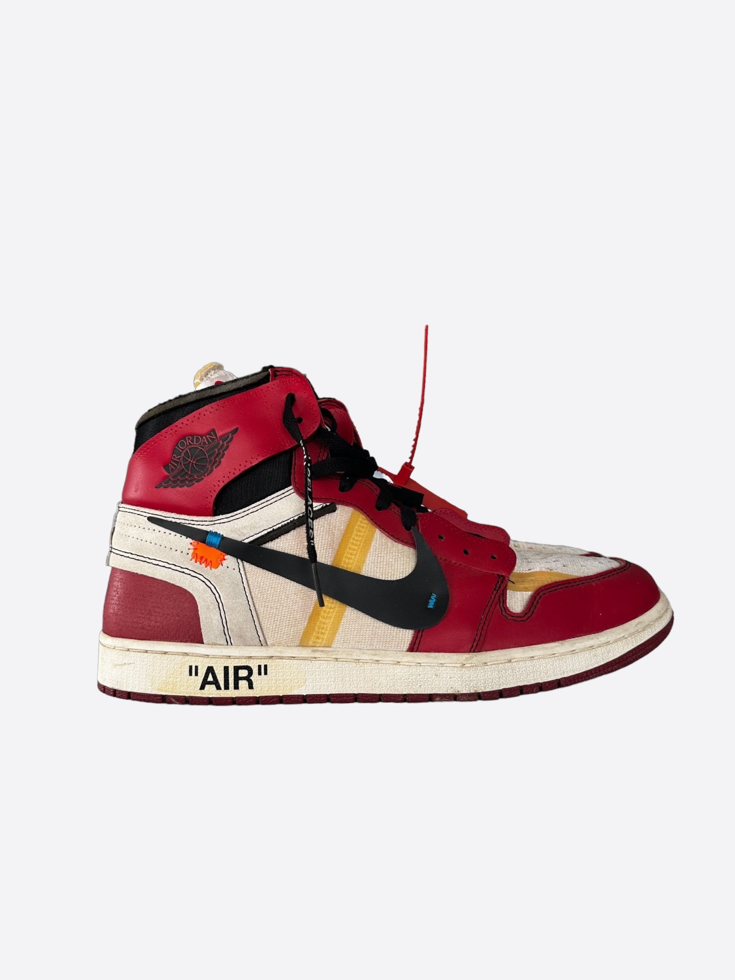 Nike Off-White Red Chicago Jordan 1 Hightop Sneakers