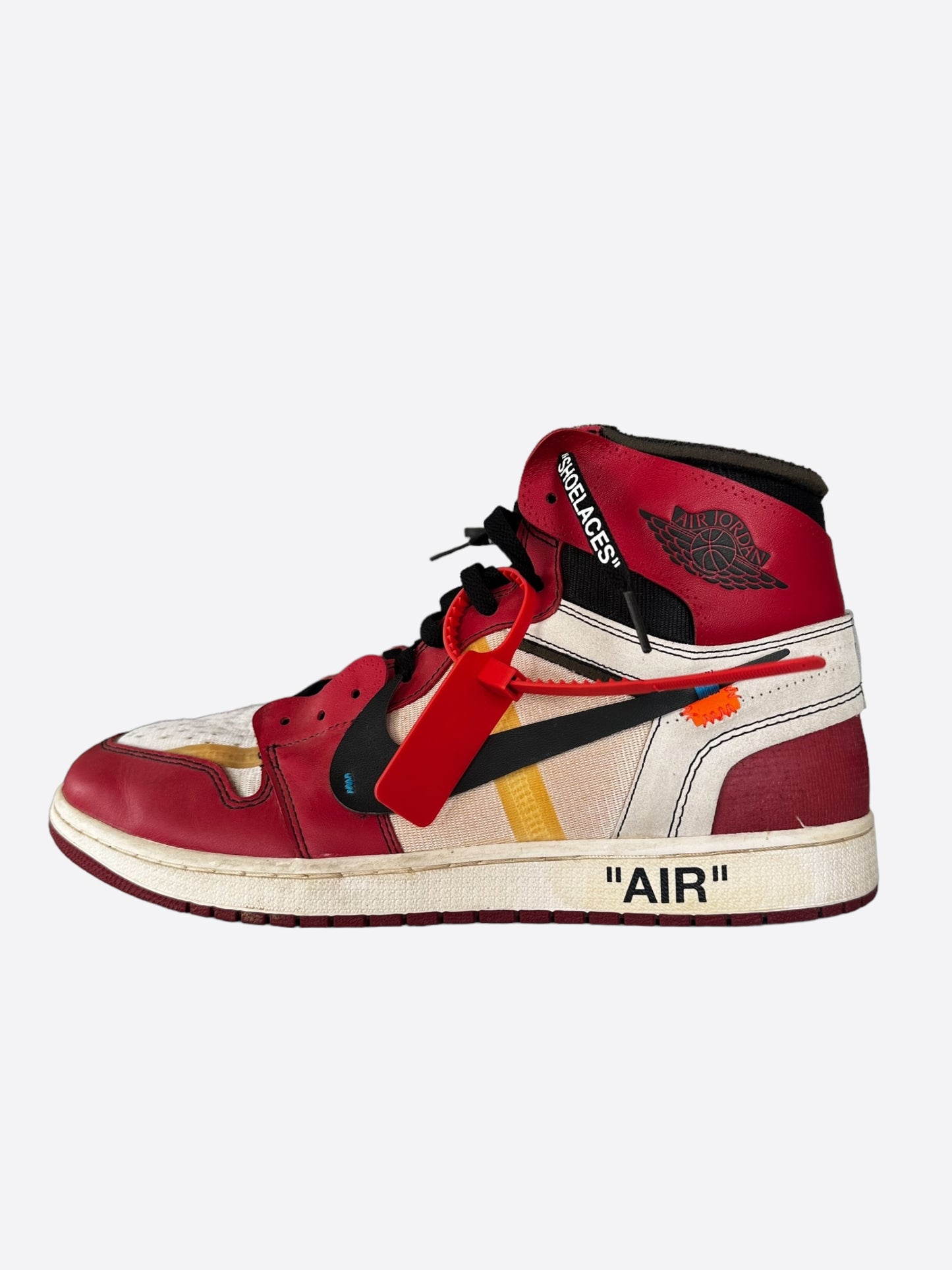 Nike Off-White Red Chicago Jordan 1 Hightop Sneakers