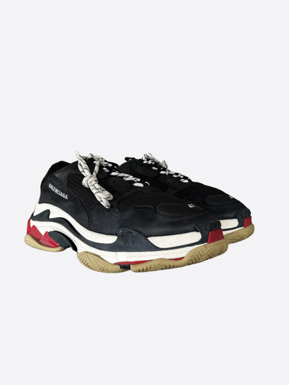 Balenciaga Black & White Triple S Sneakers