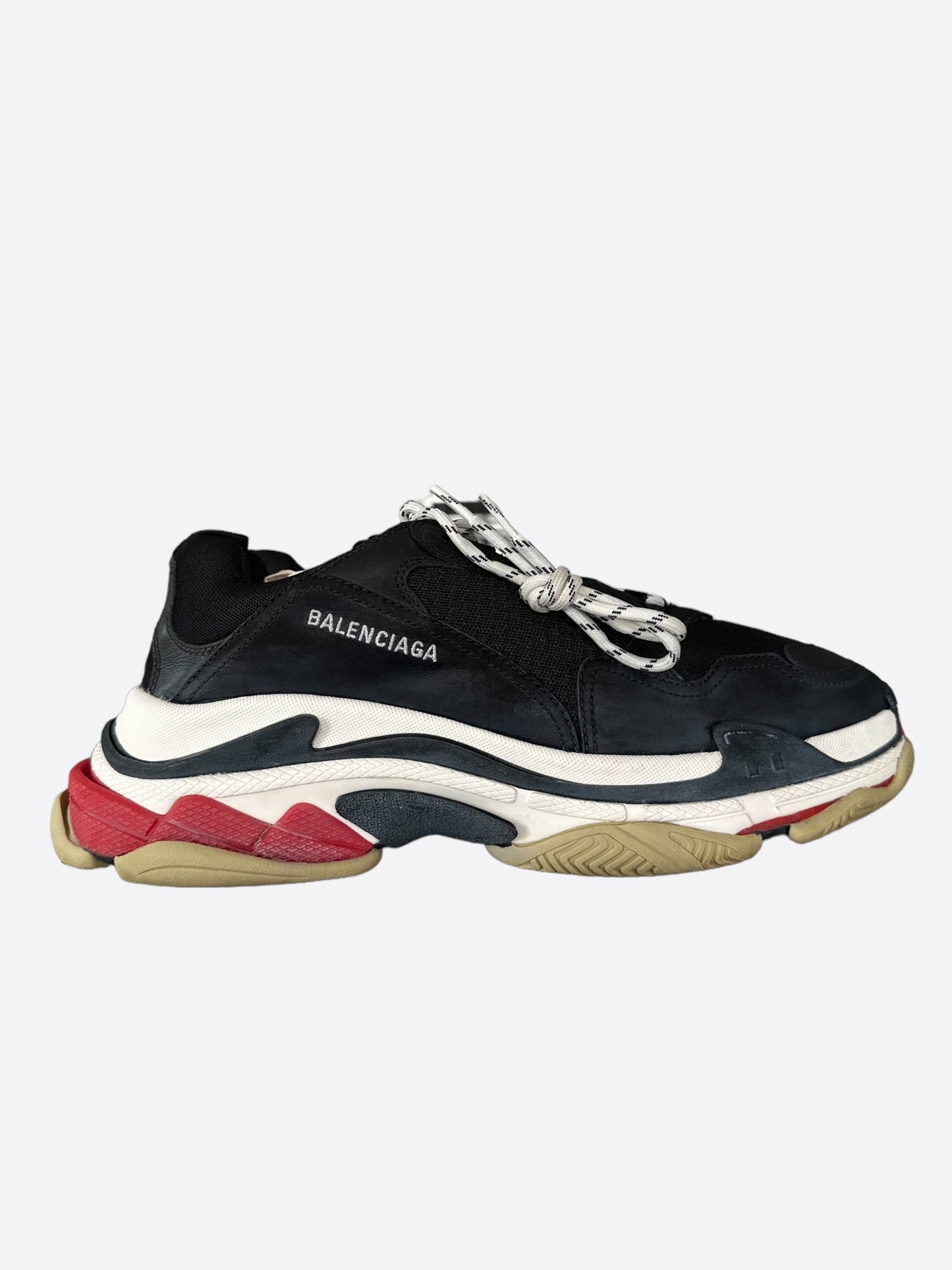 Balenciaga Black & White Triple S Sneakers