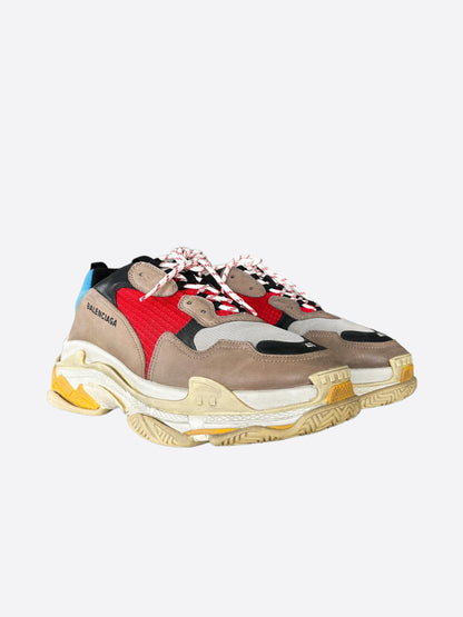 Balenciaga Beige & Multicolor Triple S Sneakers