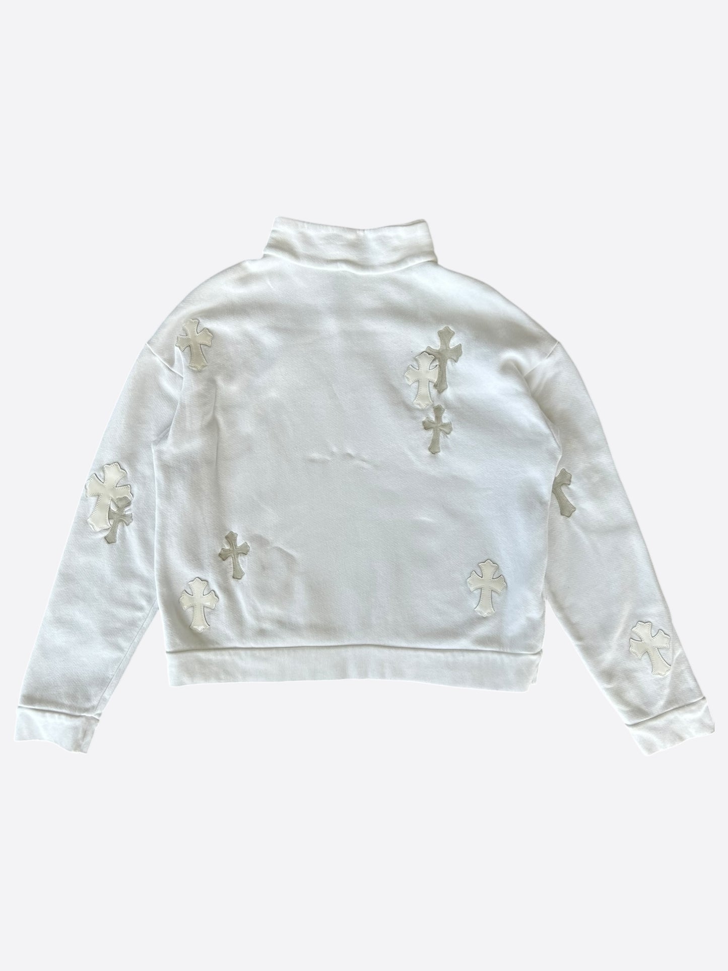 Chrome Hearts White Cross Patch Quarter-Zip Sweater
