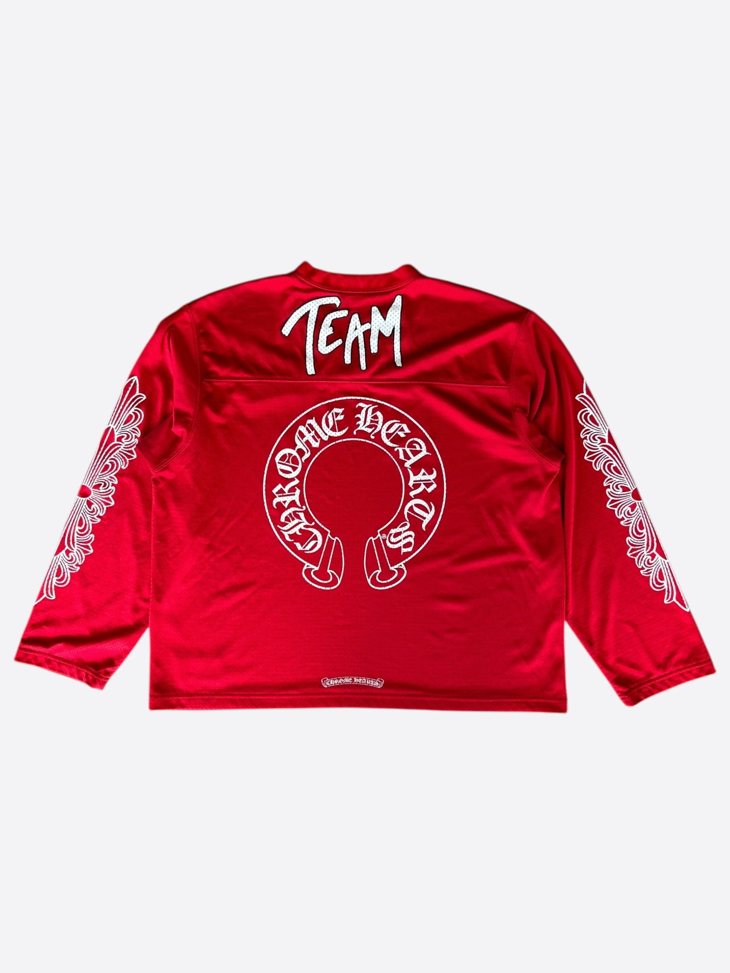 Chrome Hearts Matty Boy Red Form Mesh Jersey Longsleeve T-Shirt