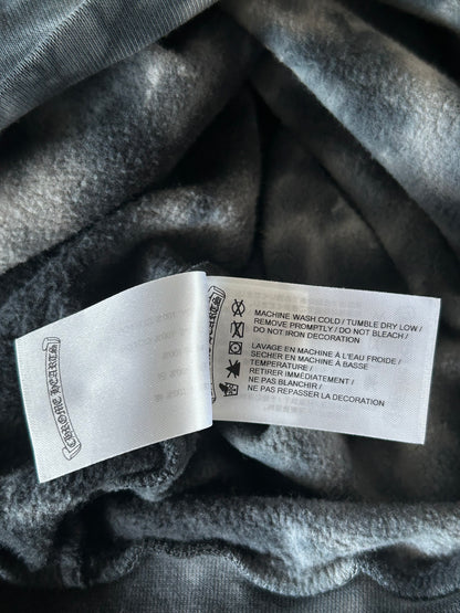 Chrome Hearts Black & White Tie-Dye Horseshoe Logo Hoodie