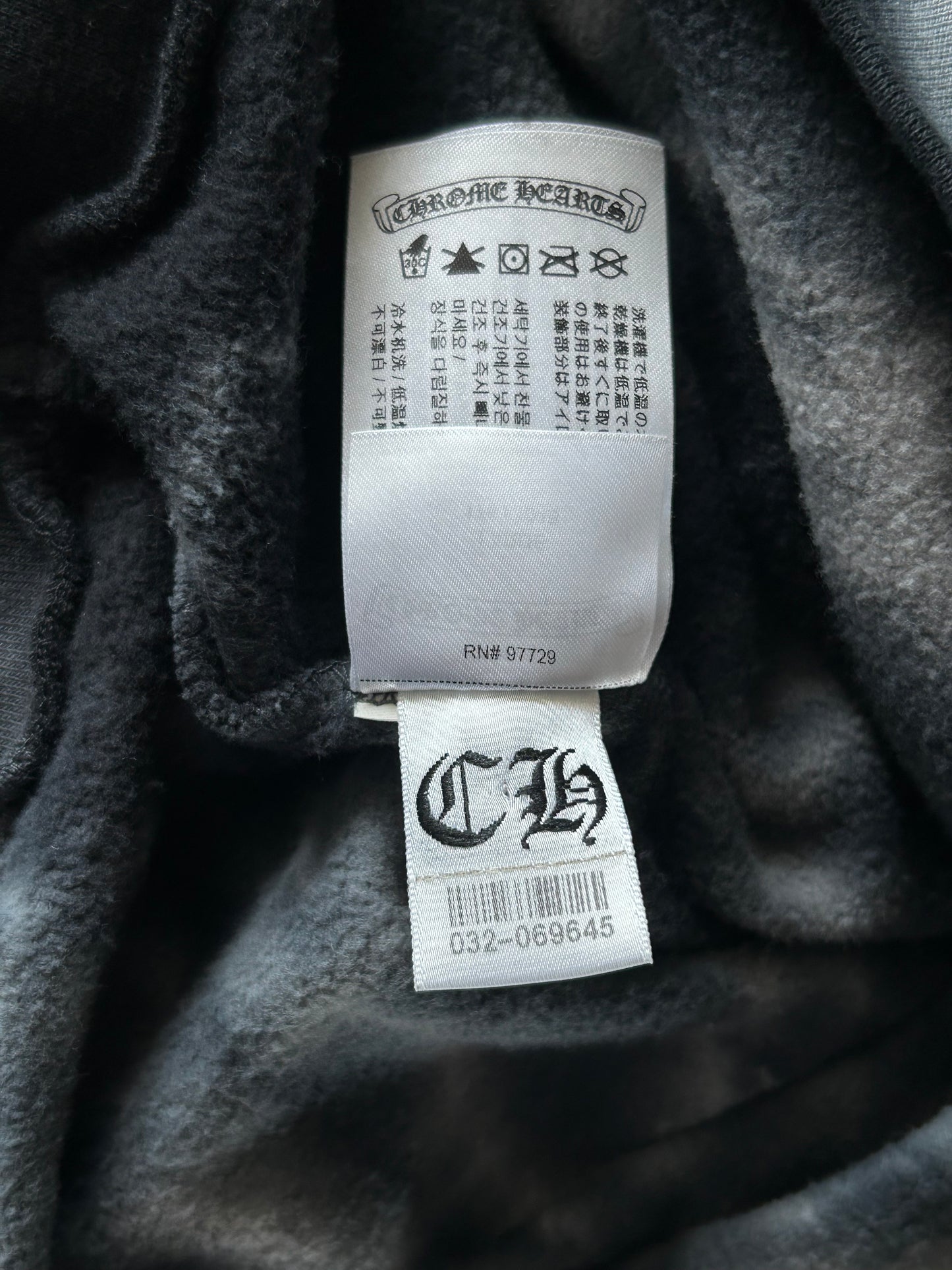 Chrome Hearts Black & White Tie-Dye Horseshoe Logo Hoodie