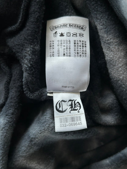Chrome Hearts Black & White Tie-Dye Horseshoe Logo Hoodie
