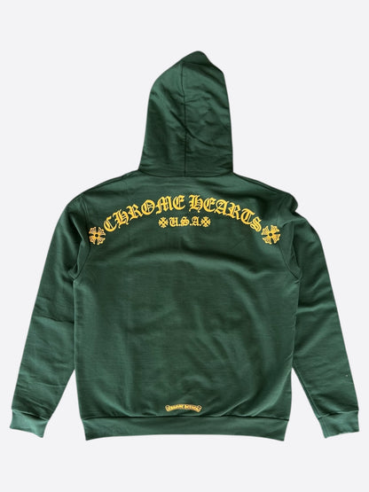 Chrome Hearts Green & Yellow T-Bar Logo Hoodie