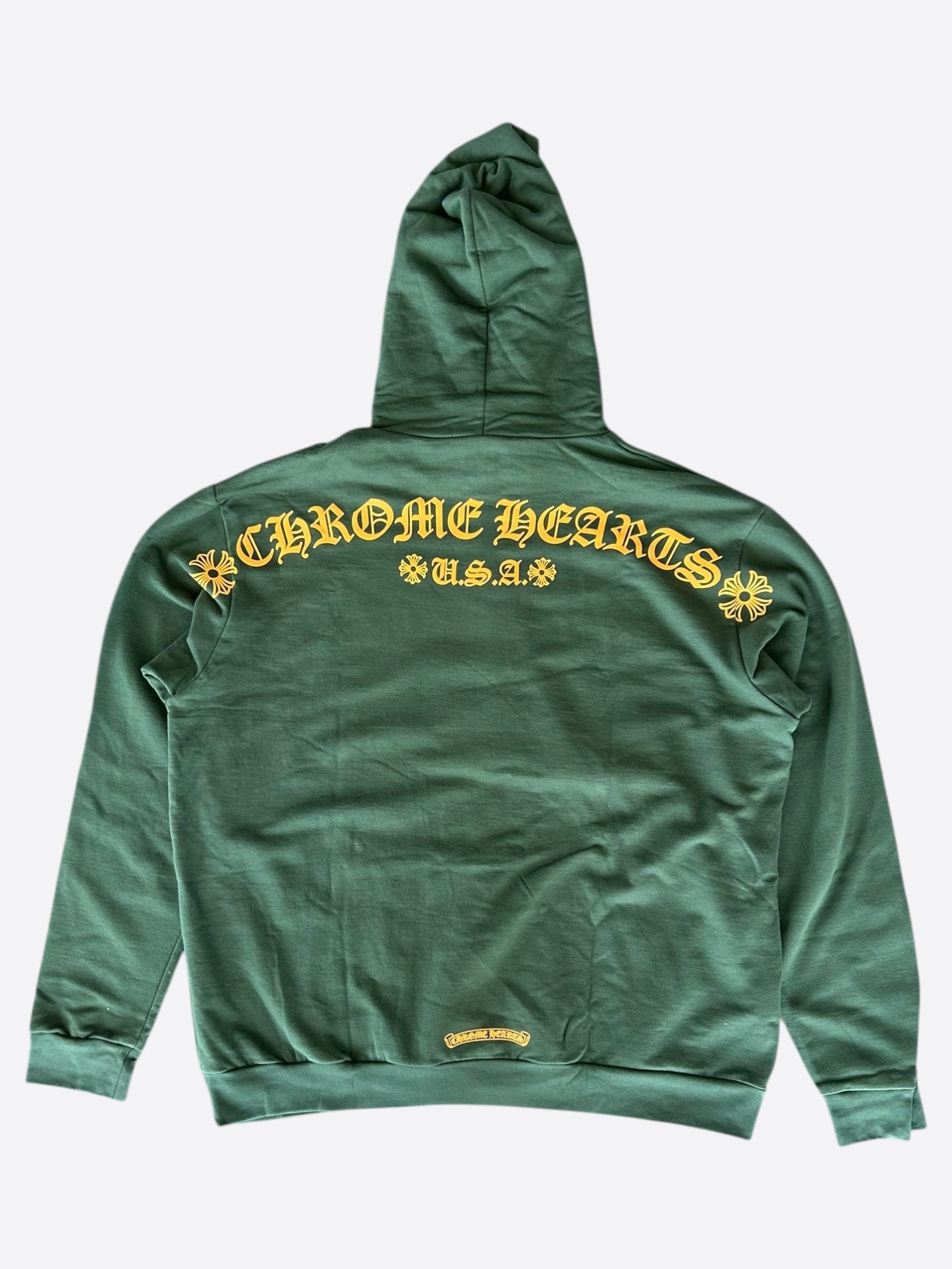 Chrome Hearts Green & Yellow T-Bar Logo Hoodie