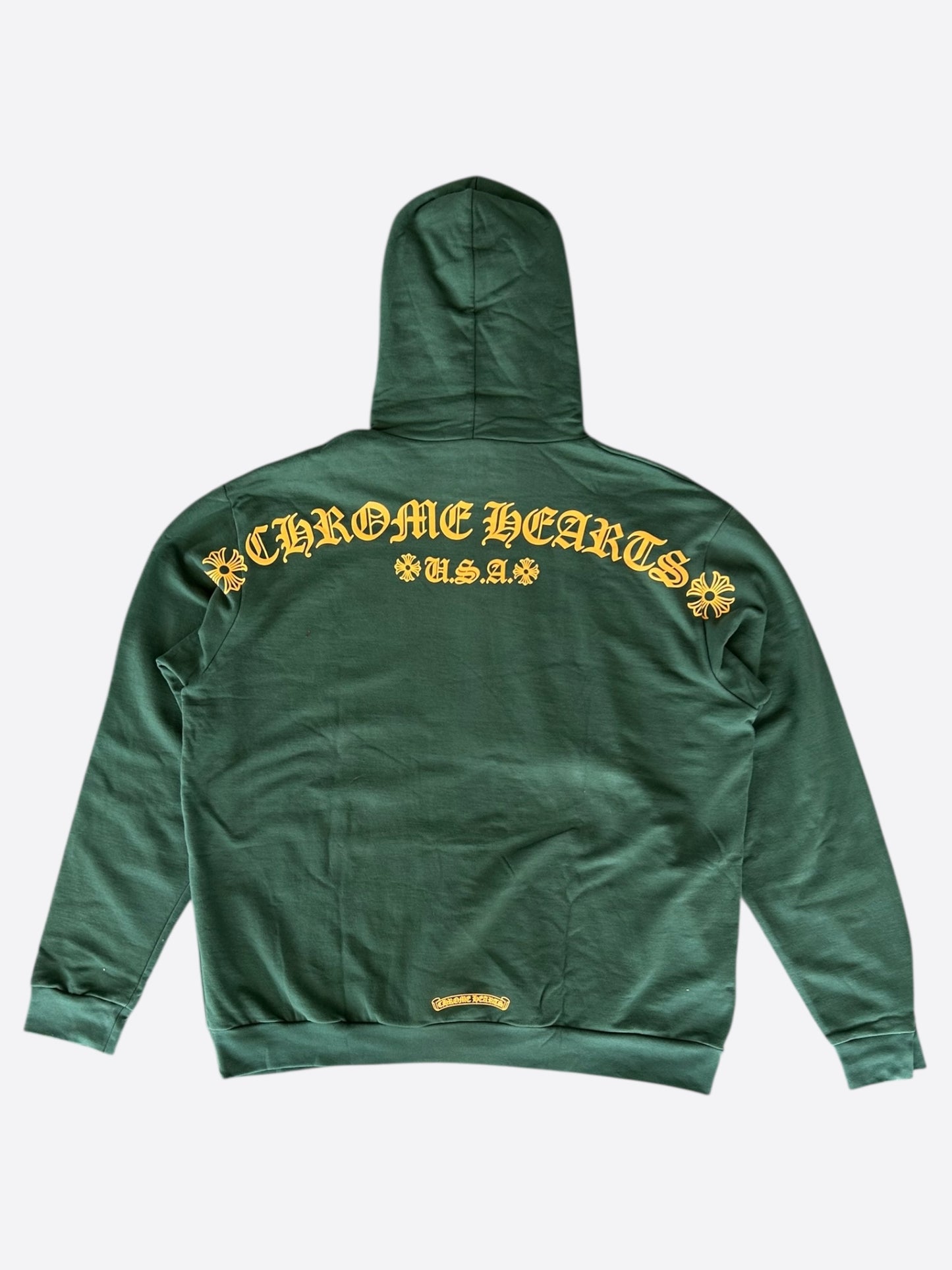 Chrome Hearts Green & Yellow T-Bar Logo Hoodie
