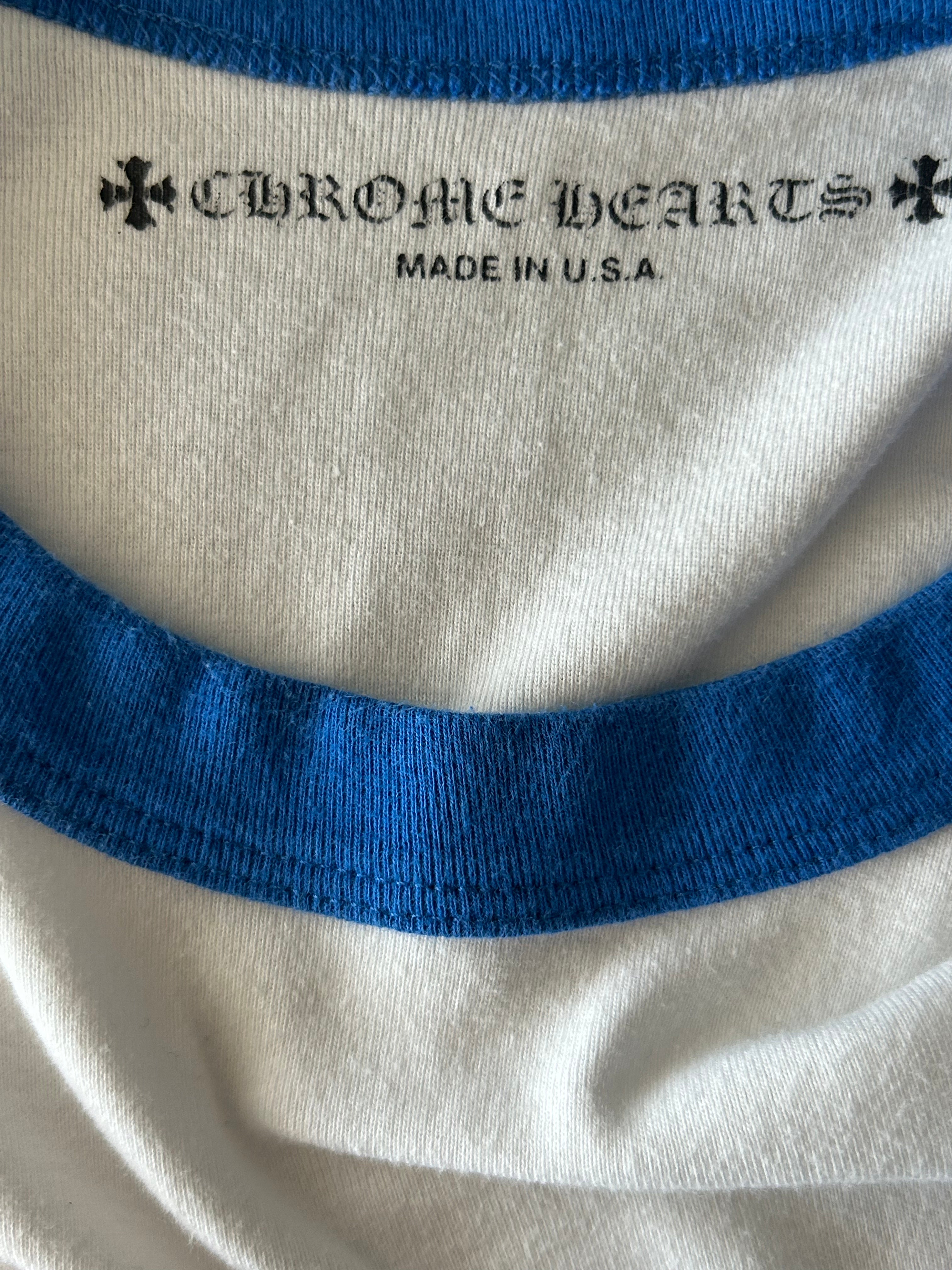 Chrome Hearts Blue & White CH Logo Longsleeve T-Shirt