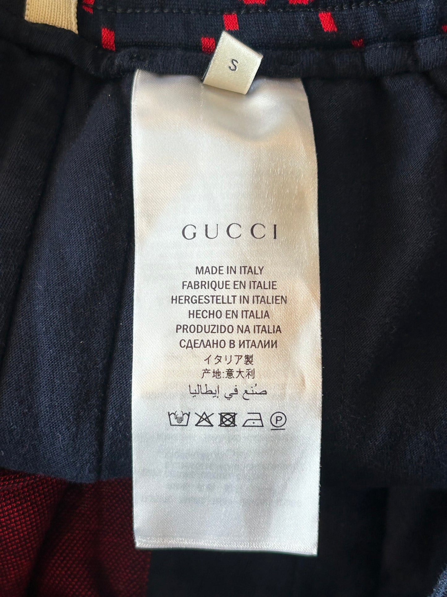 Gucci Navy & Red GG Monogram Jacquard Shorts
