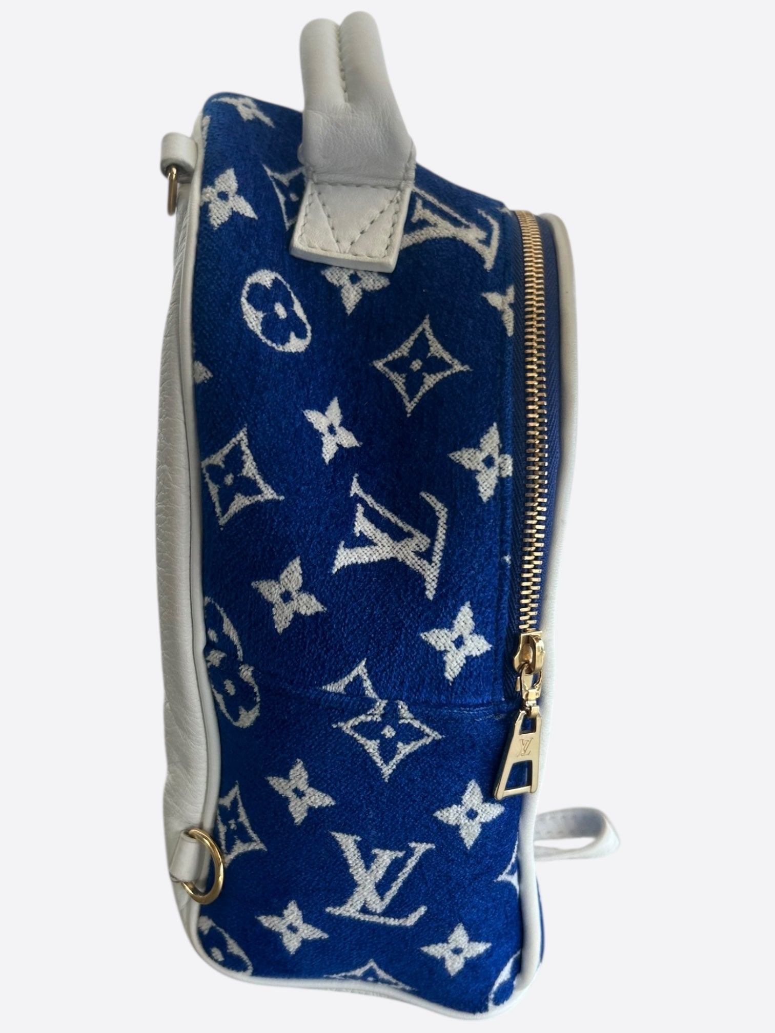 Louis Vuitton Blue & White Tennis Monogram Palm Springs Backpack – Savonches
