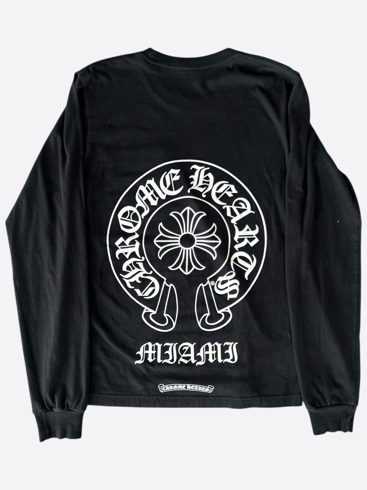 Chrome Hearts Black & White Miami Horseshoe Logo Longsleeve T-Shirt