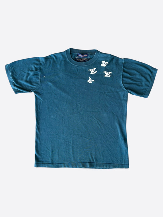Louis Vuitton Blue & White Music Note Logo Intarsia T-Shirt