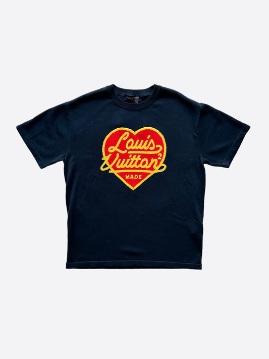 Louis Vuitton Navy Nigo Heart Intarsia T-Shirt