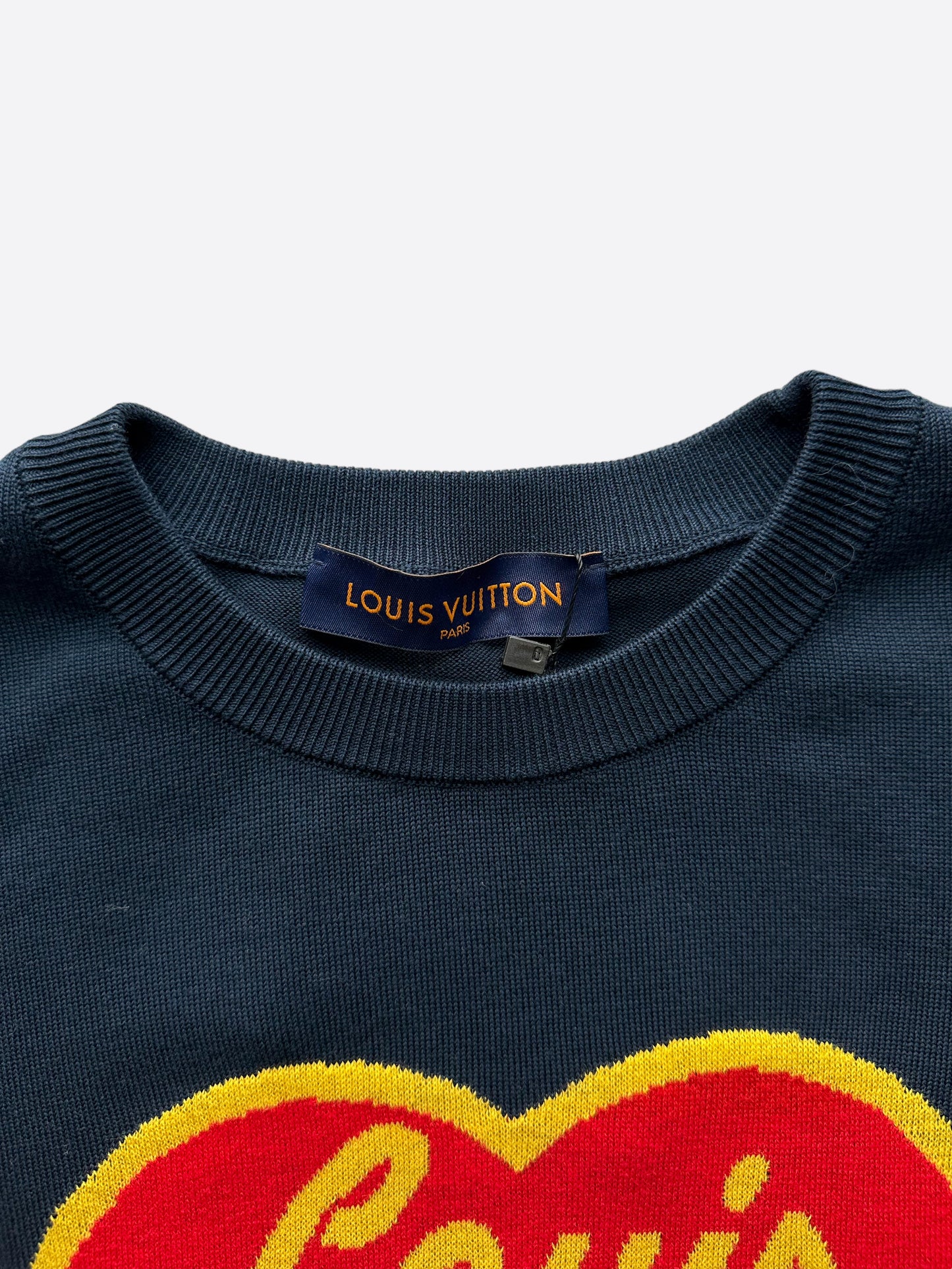 Louis Vuitton Navy Nigo Heart Intarsia T-Shirt