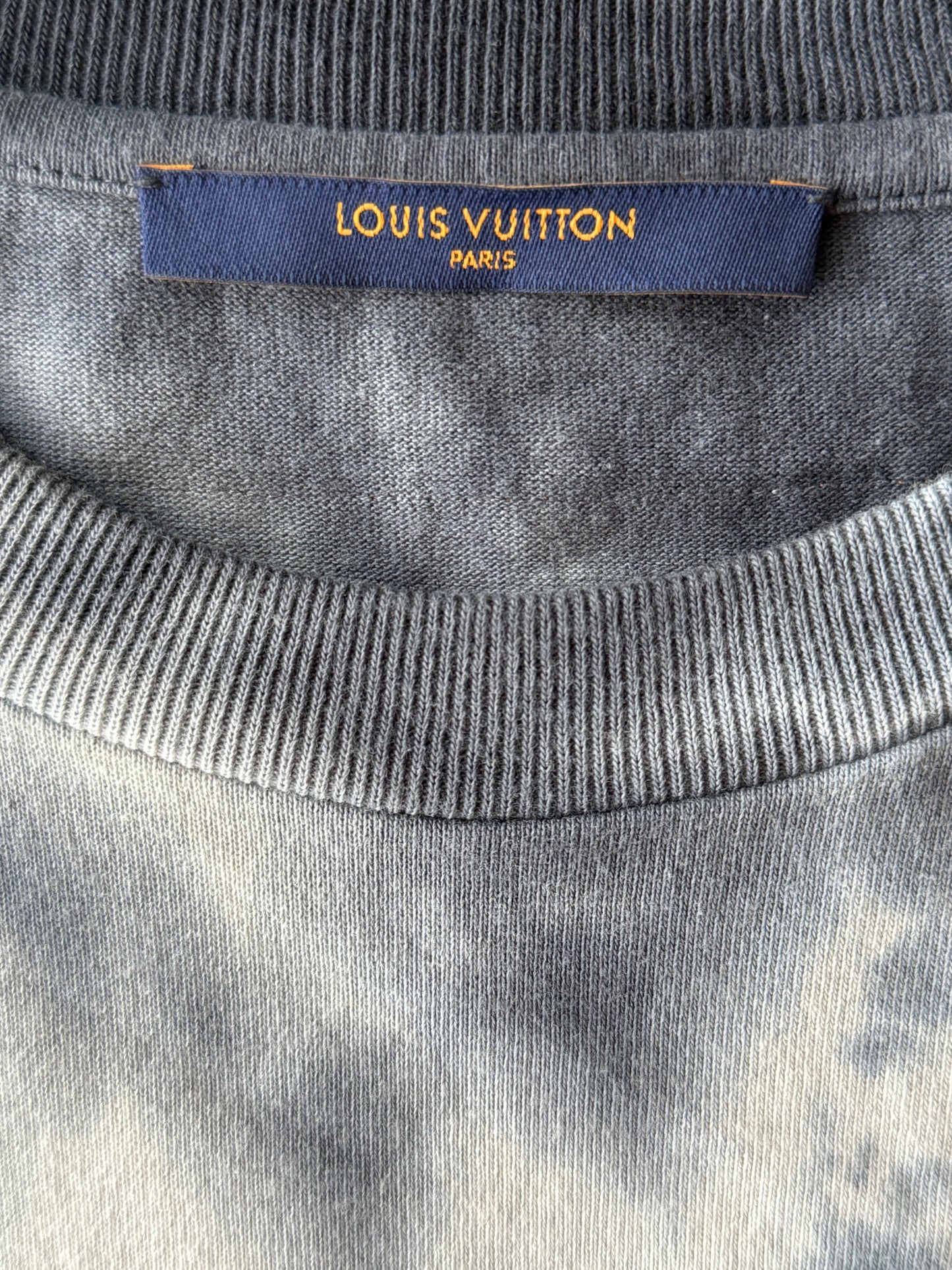 Louis Vuitton Grey & Orange Tie-Dye Graffiti T-Shirt