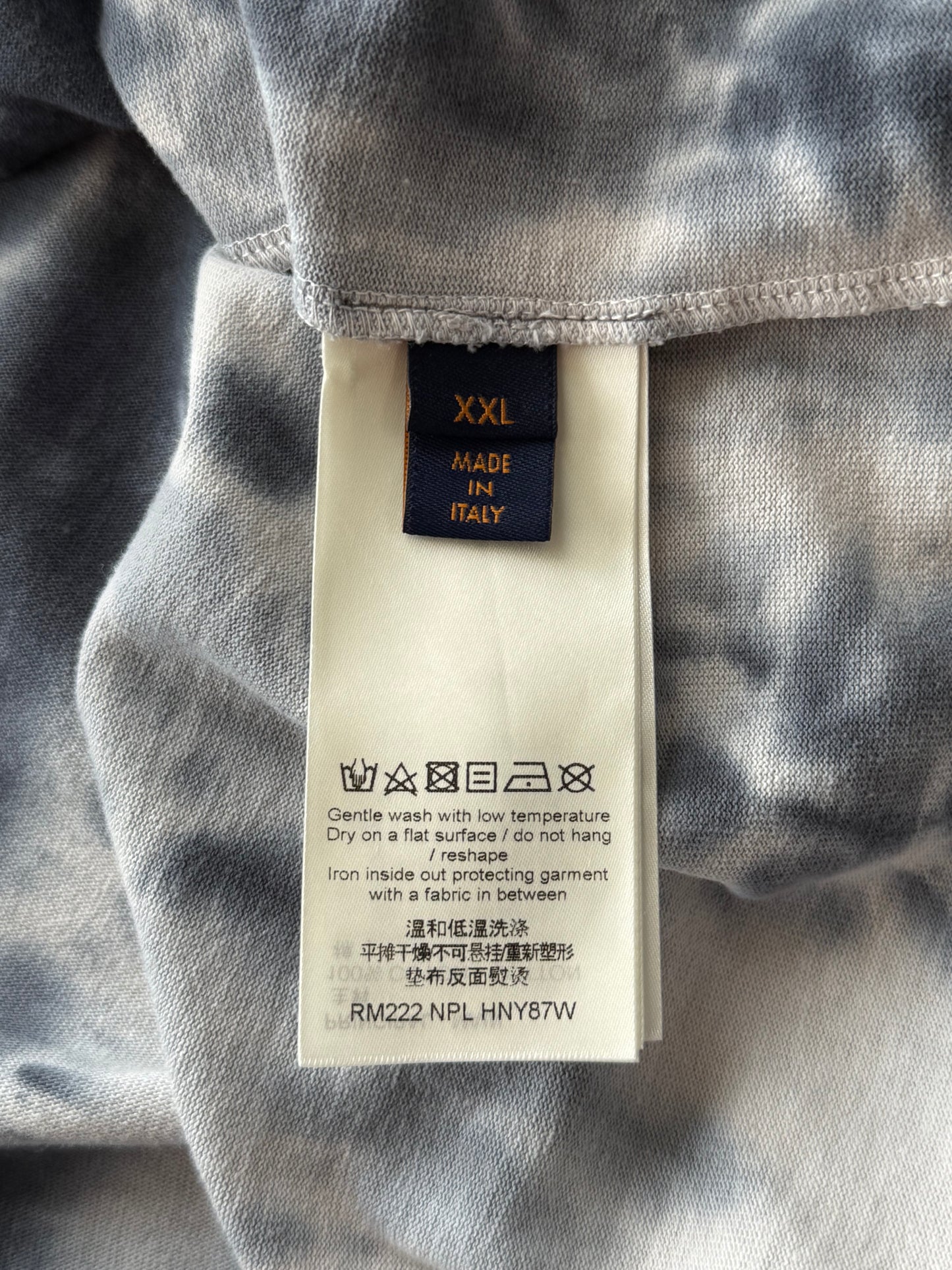 Louis Vuitton Grey & Orange Tie-Dye Graffiti T-Shirt