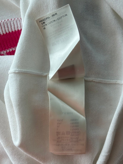 Louis Vuitton White & Pink Flower Logo Intarsia T-Shirt