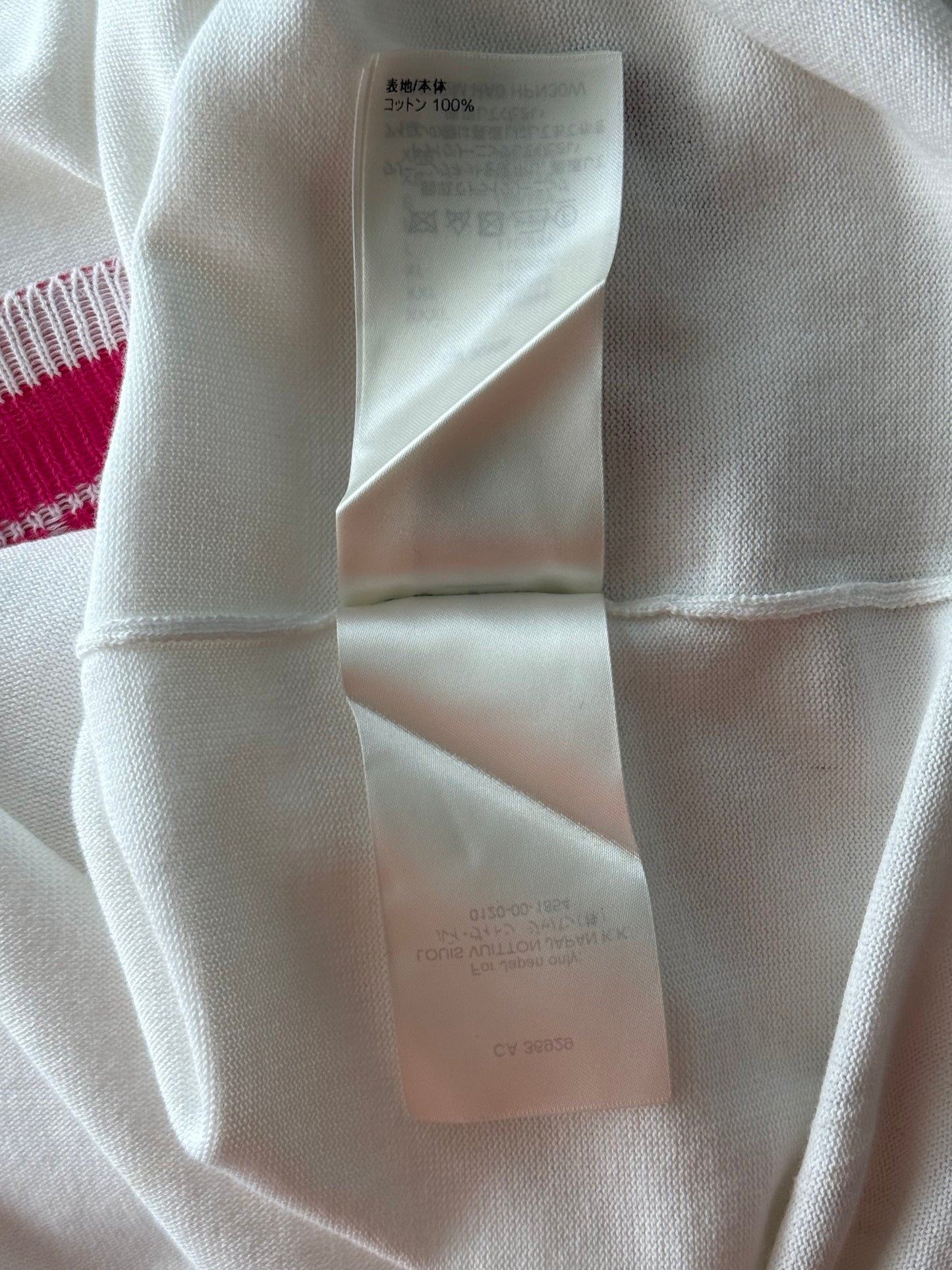 Louis Vuitton White & Pink Flower Logo Intarsia T-Shirt