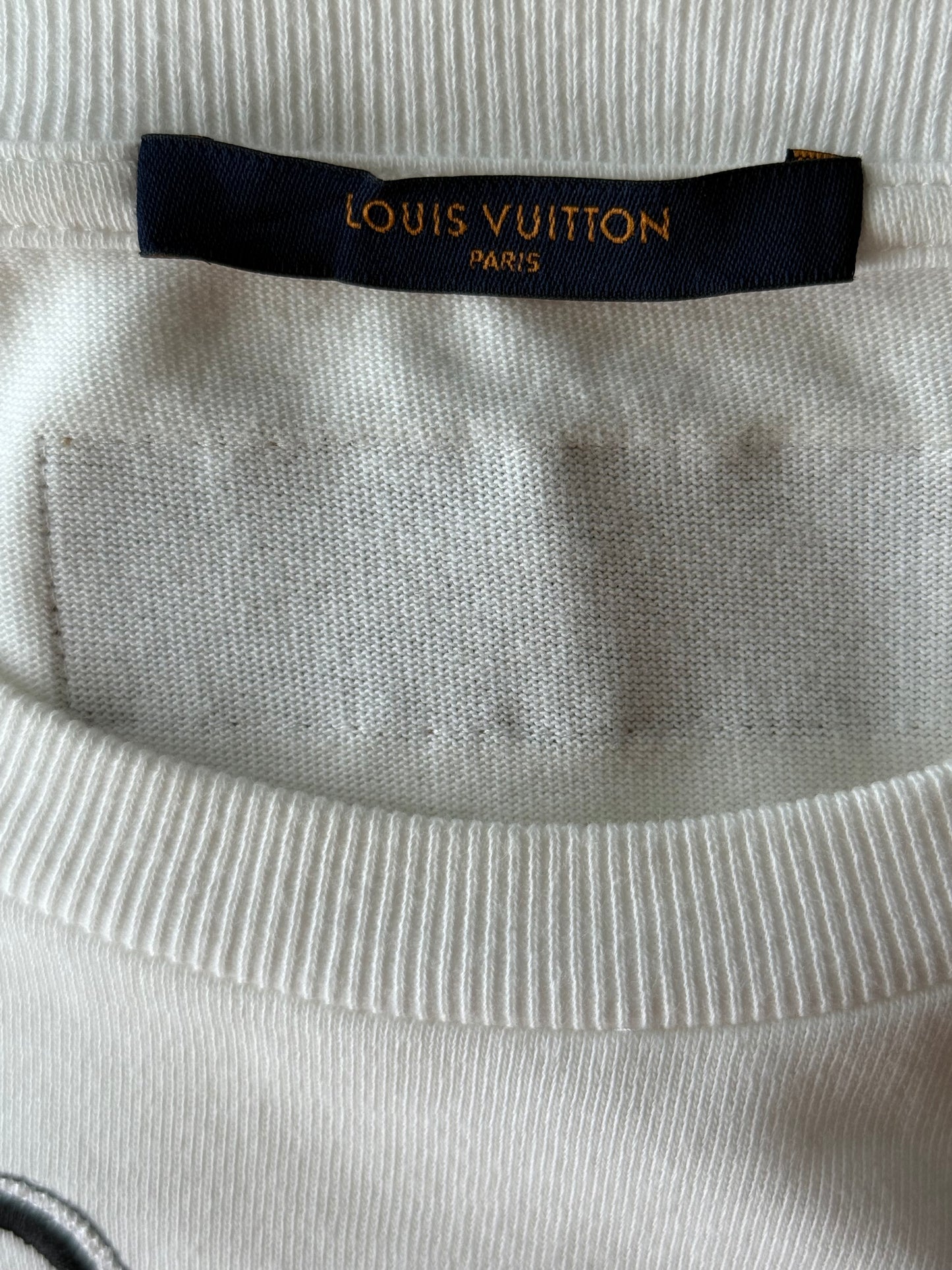 Louis Vuitton White & Black Pendant Logo T-Shirt