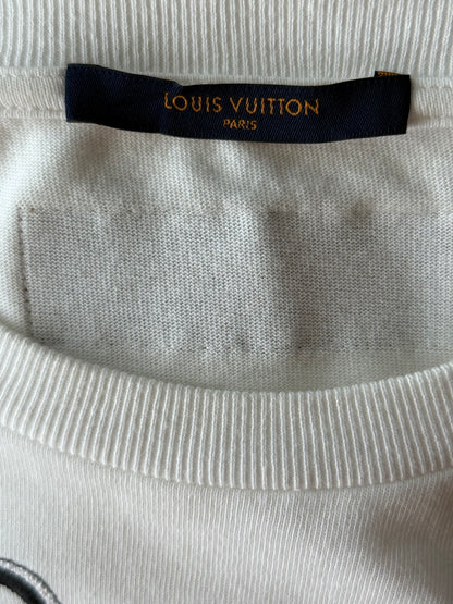 Louis Vuitton White & Black Pendant Logo T-Shirt