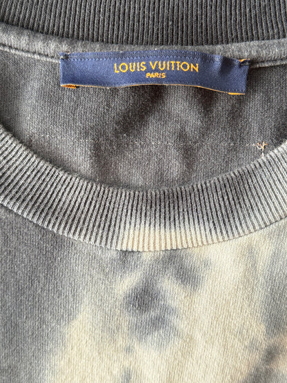 Louis Vuitton Grey & Orange Tie-Dye Graffiti T-Shirt