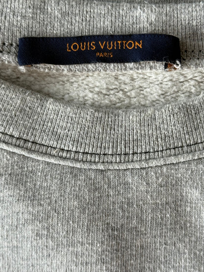 Louis Vuitton Grey Peace & Love Logo Embroidered Sweater