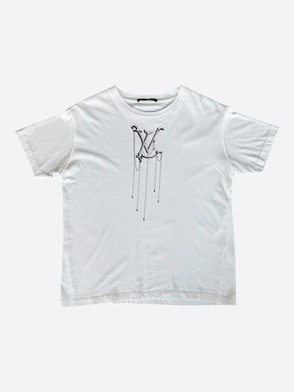 Louis Vuitton White & Black Pendant Logo T-Shirt