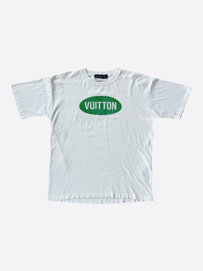 Louis Vuitton White & Green Vuitton Intarsia T-Shirt
