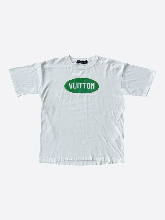 Louis Vuitton White & Green Vuitton Intarsia T-Shirt