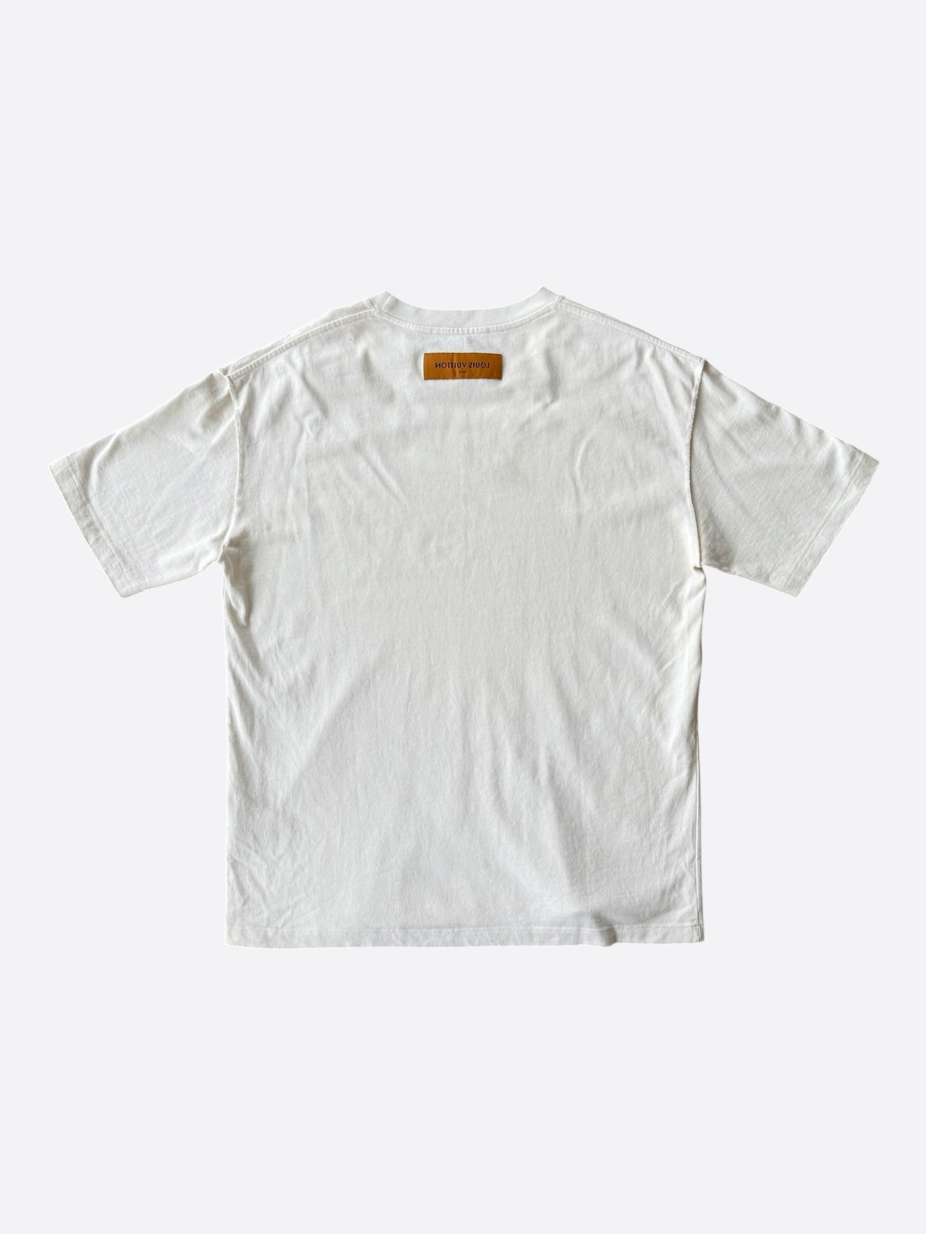 Louis Vuitton レインボーTシャツ アイボリー Louis Vuitton White Rainbow Logo T-Shirt – Savonches