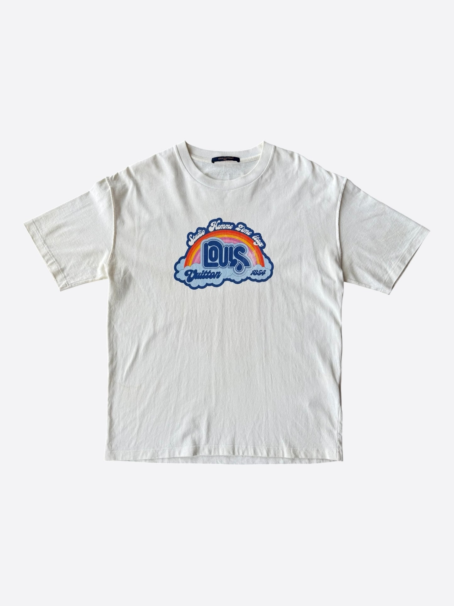 Louis Vuitton White Rainbow Logo T-Shirt
