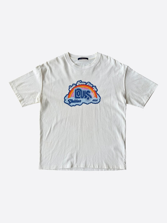 Louis Vuitton White Rainbow Logo T-Shirt