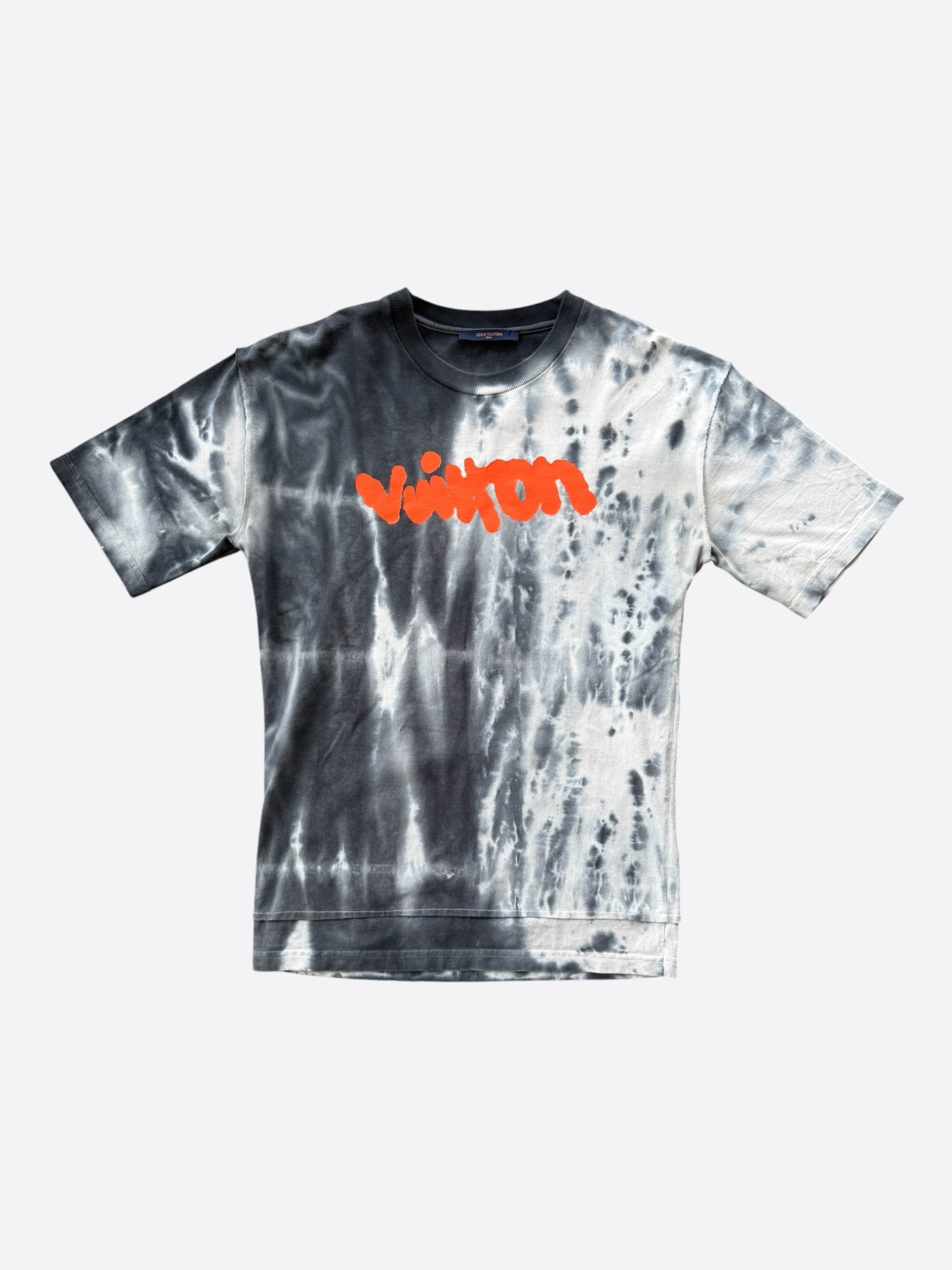 Louis Vuitton Grey & Orange Tie-Dye Graffiti T-Shirt