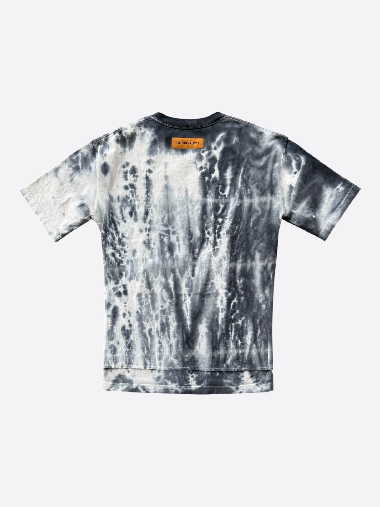 Louis Vuitton Grey & Orange Tie-Dye Graffiti T-Shirt