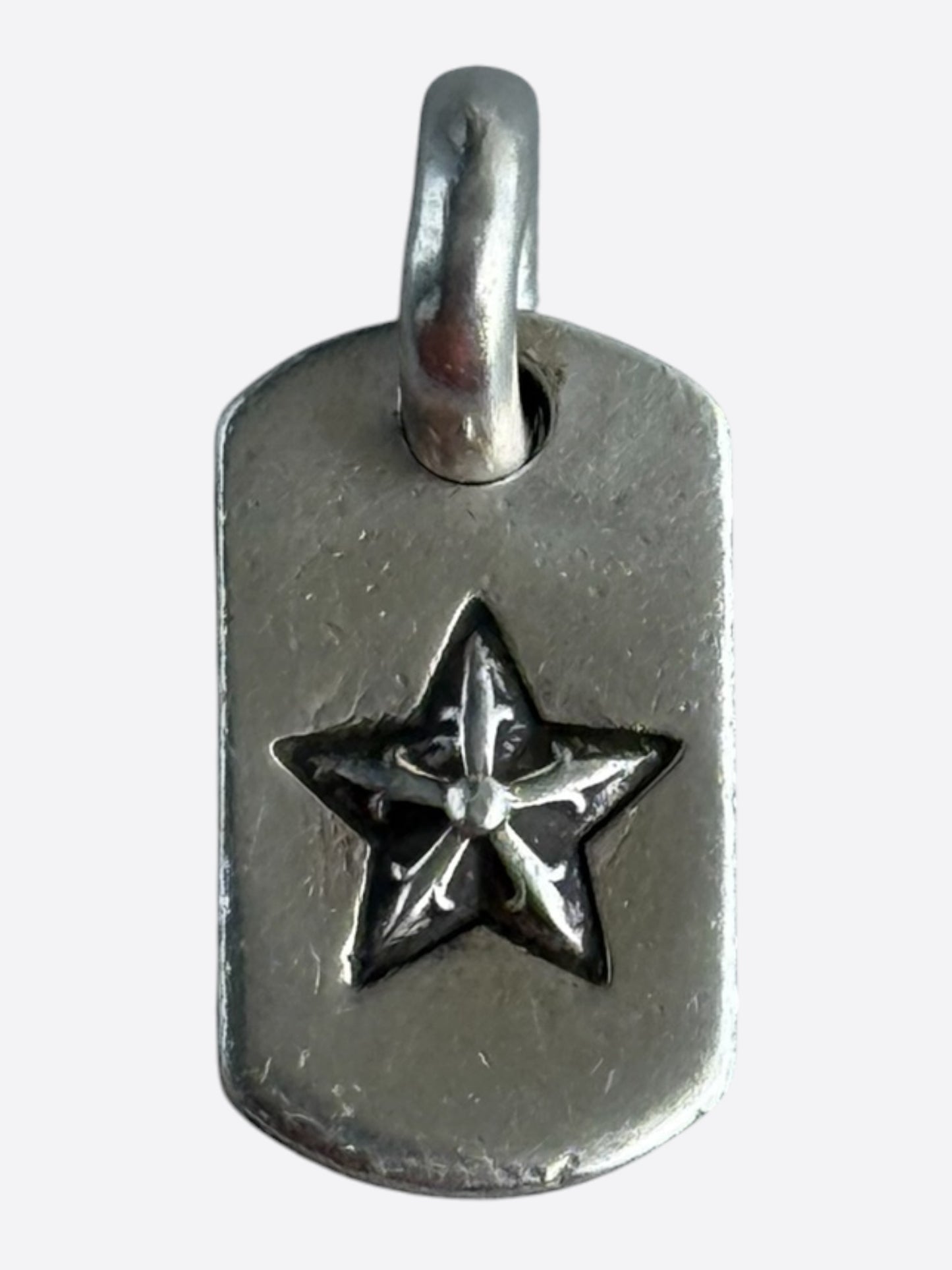Chrome Hearts Silver Tiny Star Dog Tag Pendant
