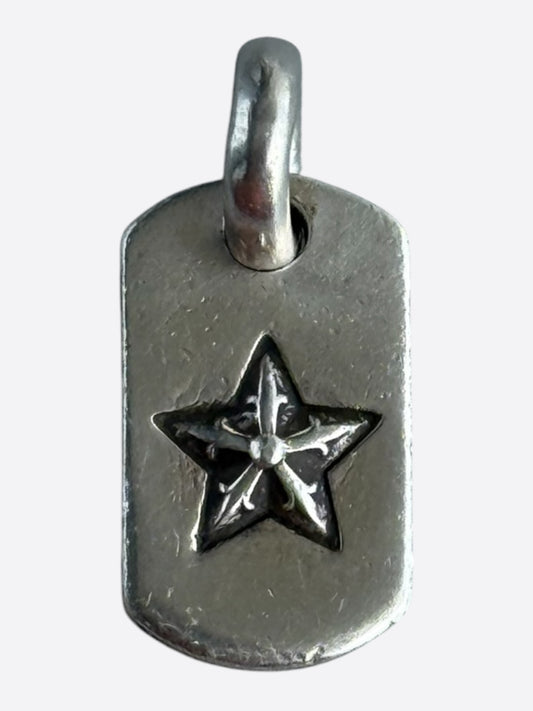 Chrome Hearts Silver Tiny Star Dog Tag Pendant