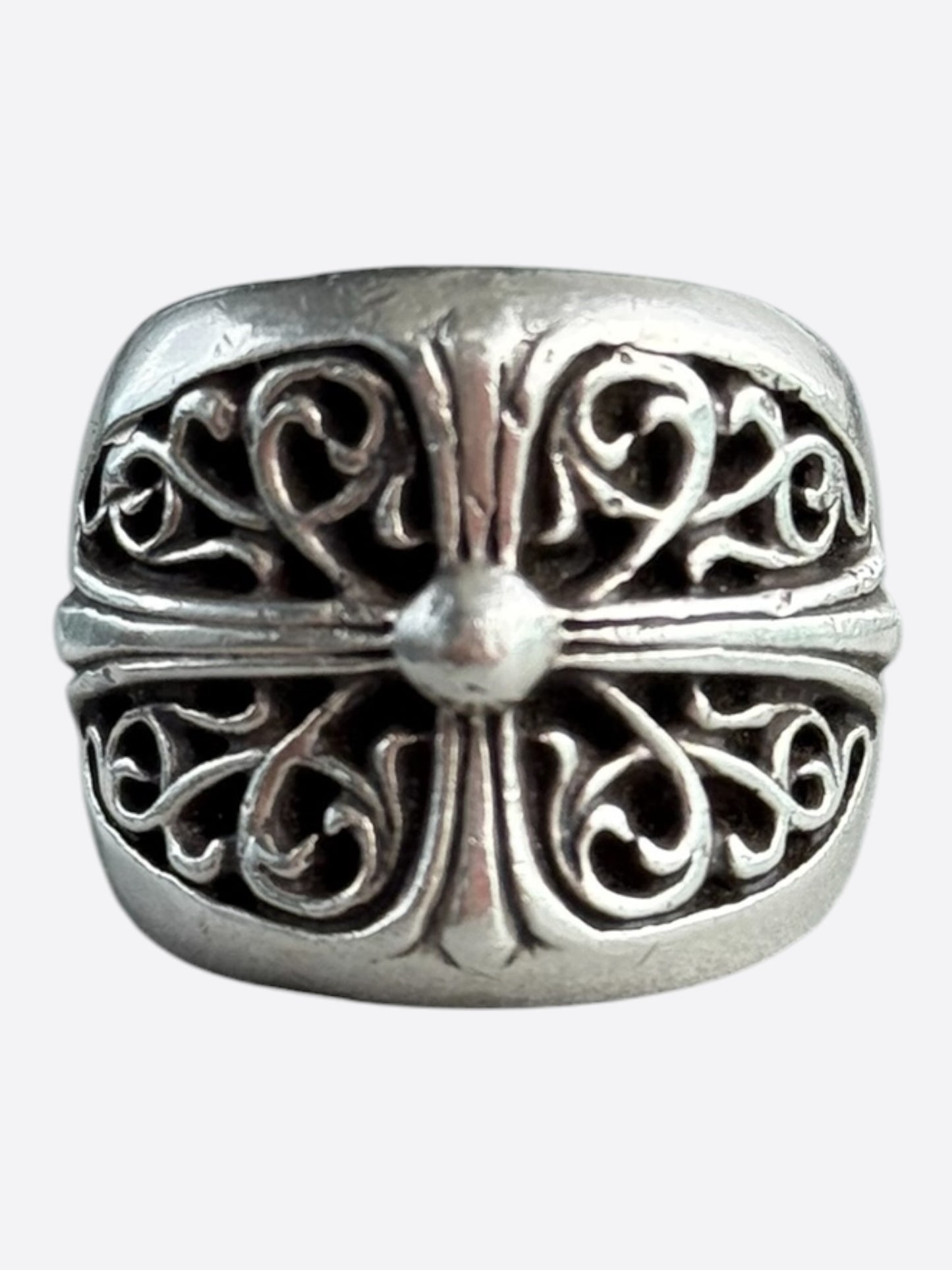 Chrome Hearts Silver Oval Cross Ring