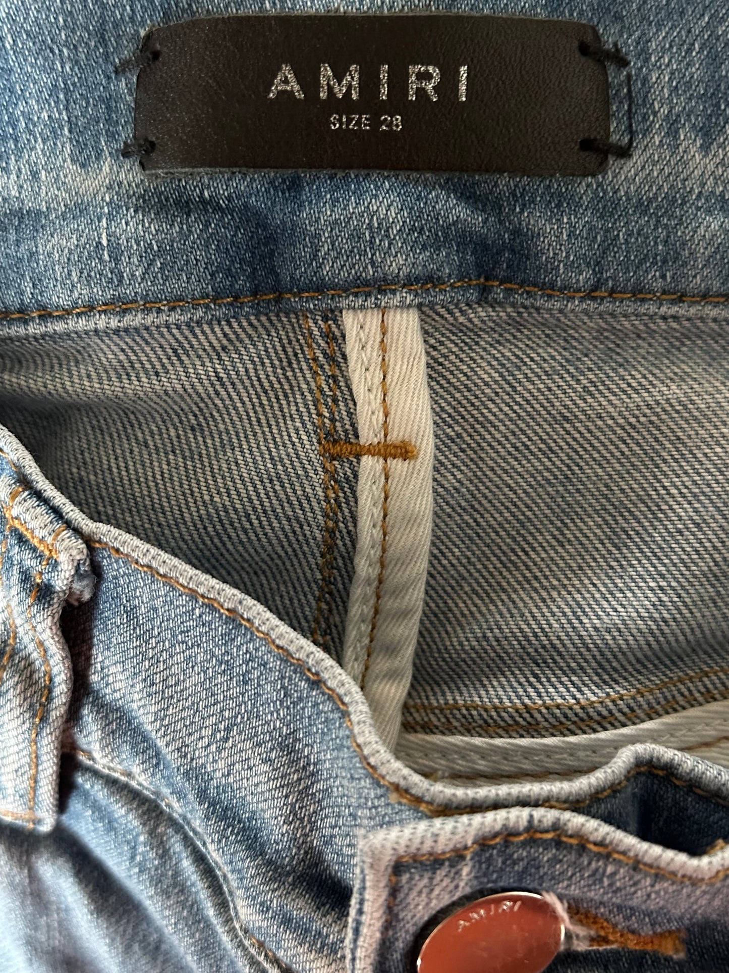 Amiri Clay Indigo Plaid Patch MX1 Jeans