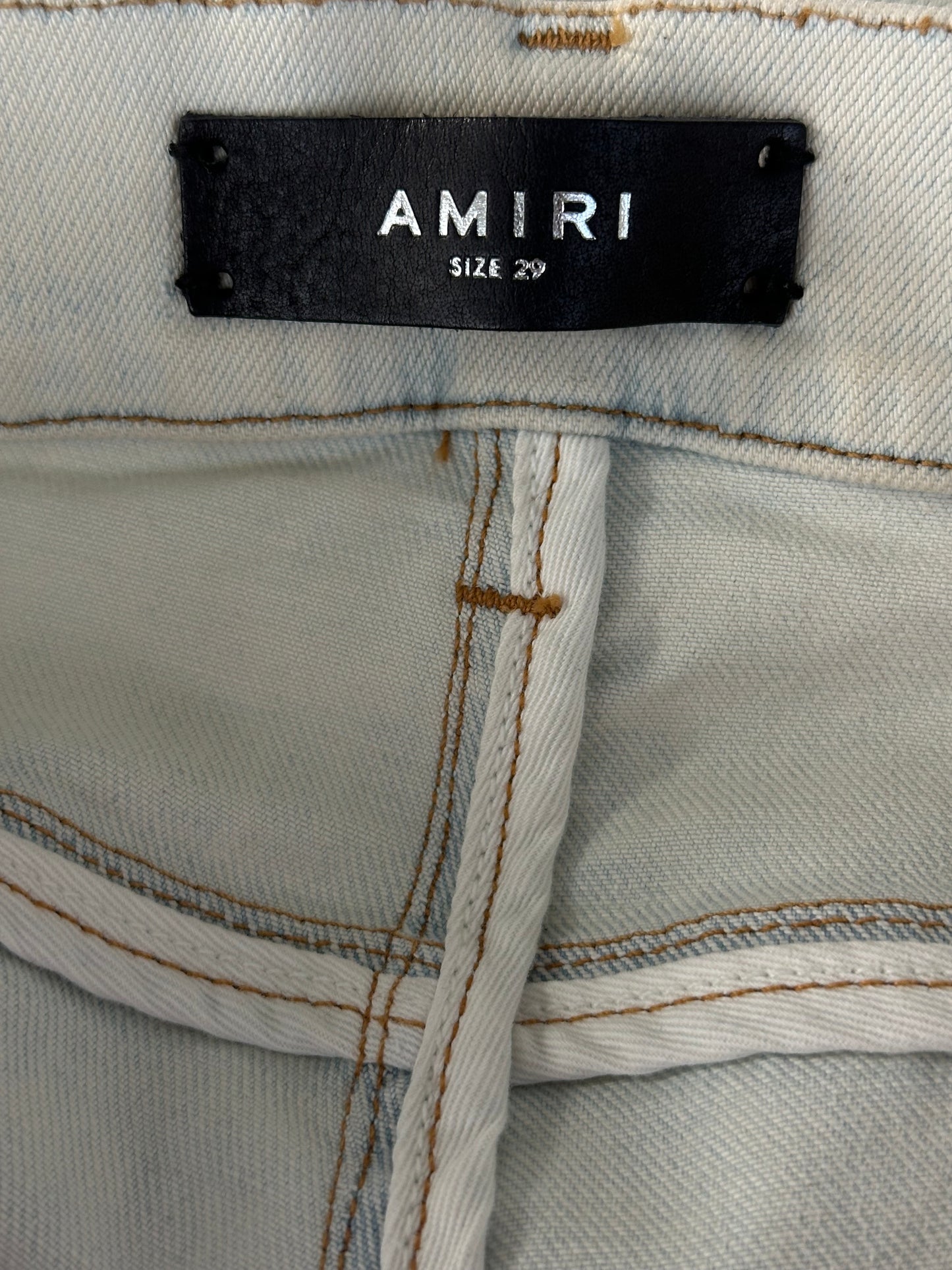 Amiri Light Indigo & Black Patch MX1 Jeans