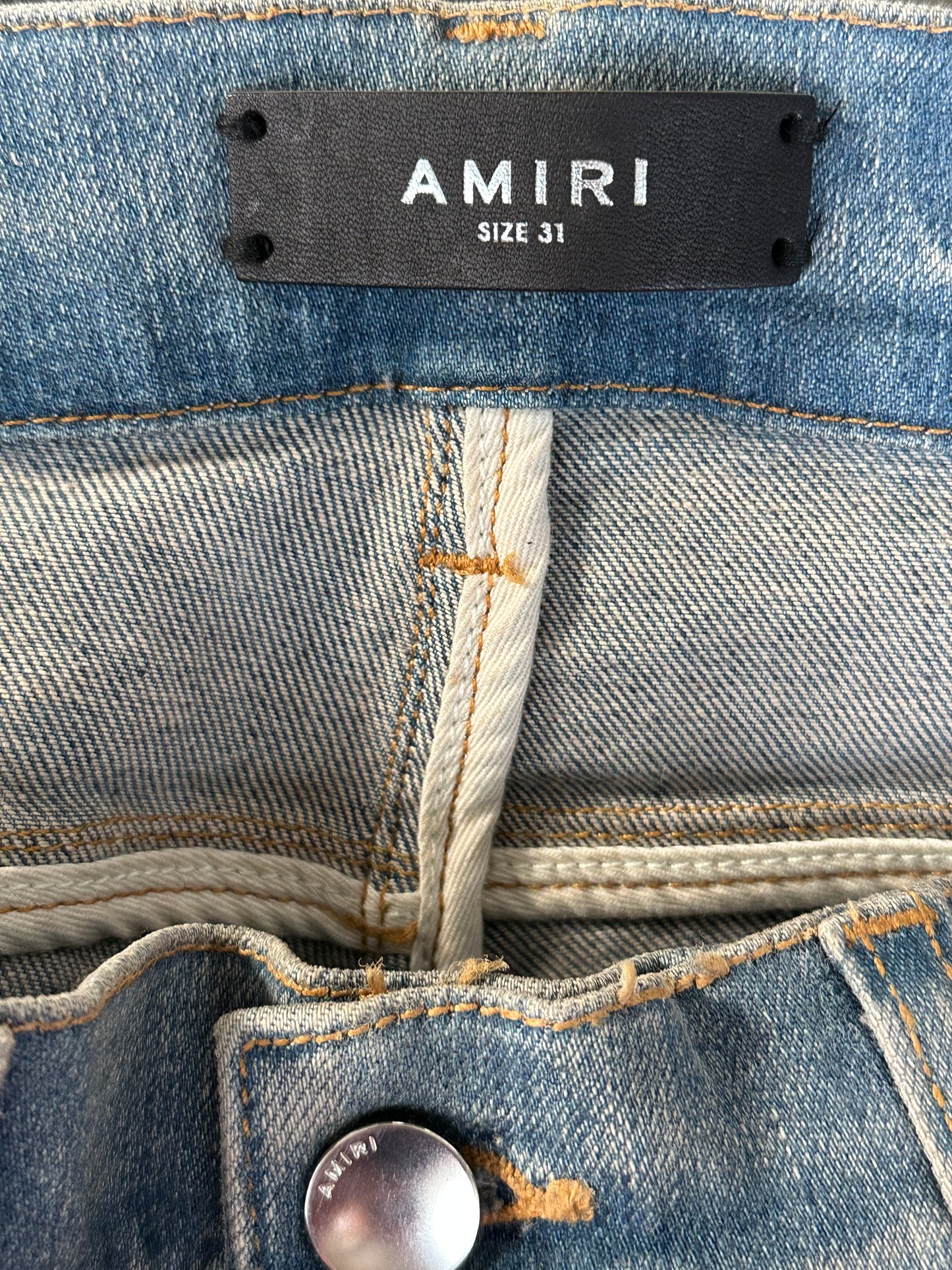 Amiri Clay Indigo & Black Patch MX1 Jeans