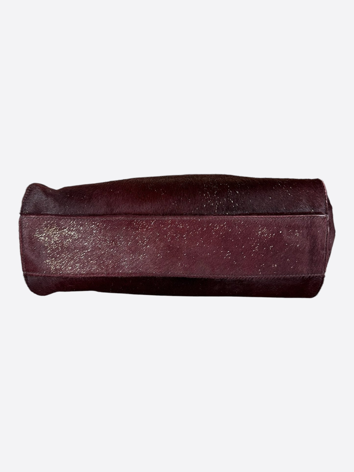 Chrome Hearts Burgundy & Black Ponyhair Hand Bag