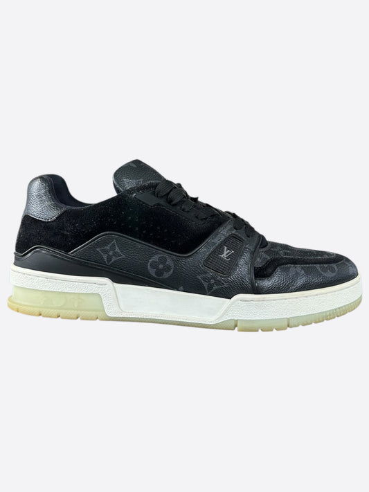 Louis Vuitton Black Monogram Eclipse Suede Trainers